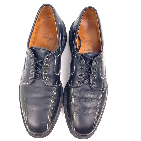 Allen Edmonds Mapleton Derby Shoes Black Leather Lug Sole Size 9C Made in USA - Picture 3 of 12